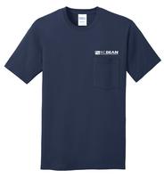 Unisex T-shirt w/Pocket - M.C. Dean Design-Build-Operate-Maintain logo - Navy